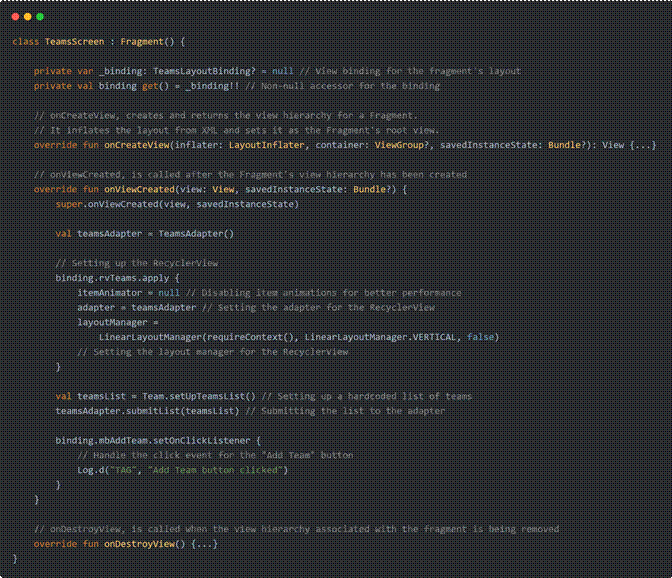 Img. 6 - TeamsScreen Fragment