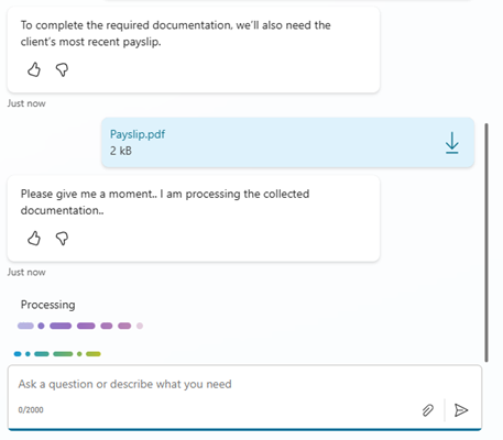 AI loan processing chatbot